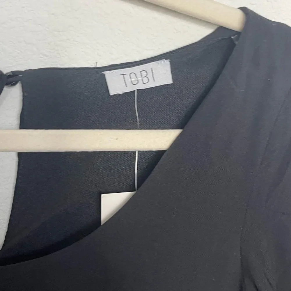 Tobi La Belle Black Flare Sleeve Lace Shift Dress XS Extra Small - Picture 7 of 10